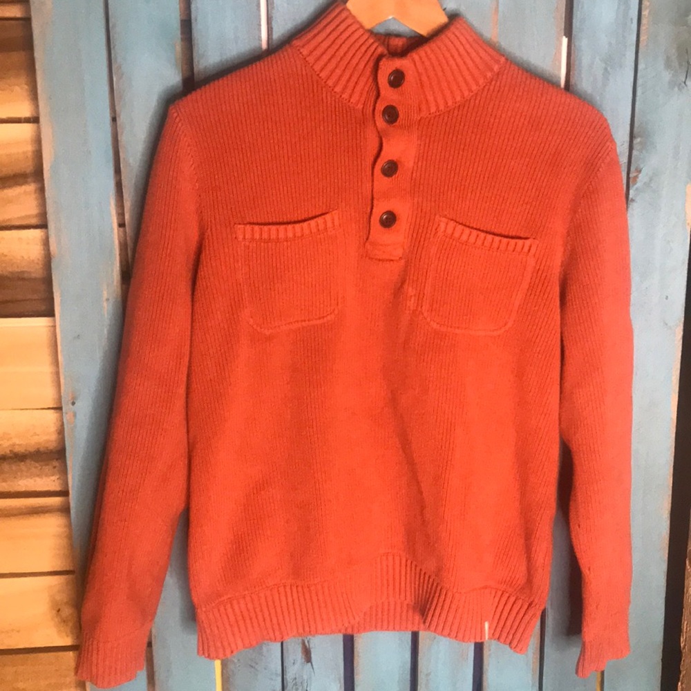Lucky Brand orange cotton sweater large